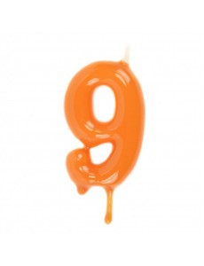 Vela Número 9 Laranja